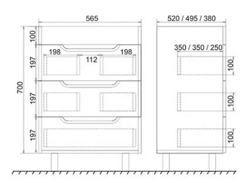 Тумба под раковину Mirsant Soho Quadro MRM0057 белый