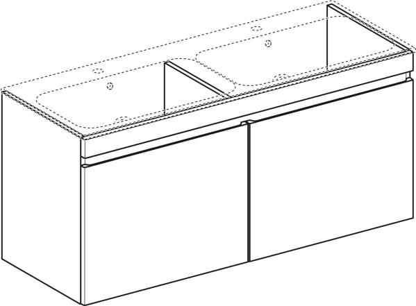 Тумба для комплекта 129 см Geberit Renova Plan 869532000, светлый вяз