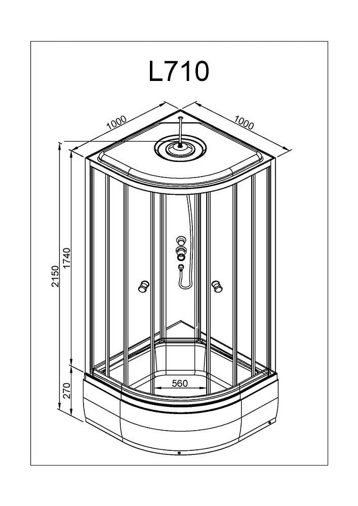 Душевая кабина Deto L L710EL