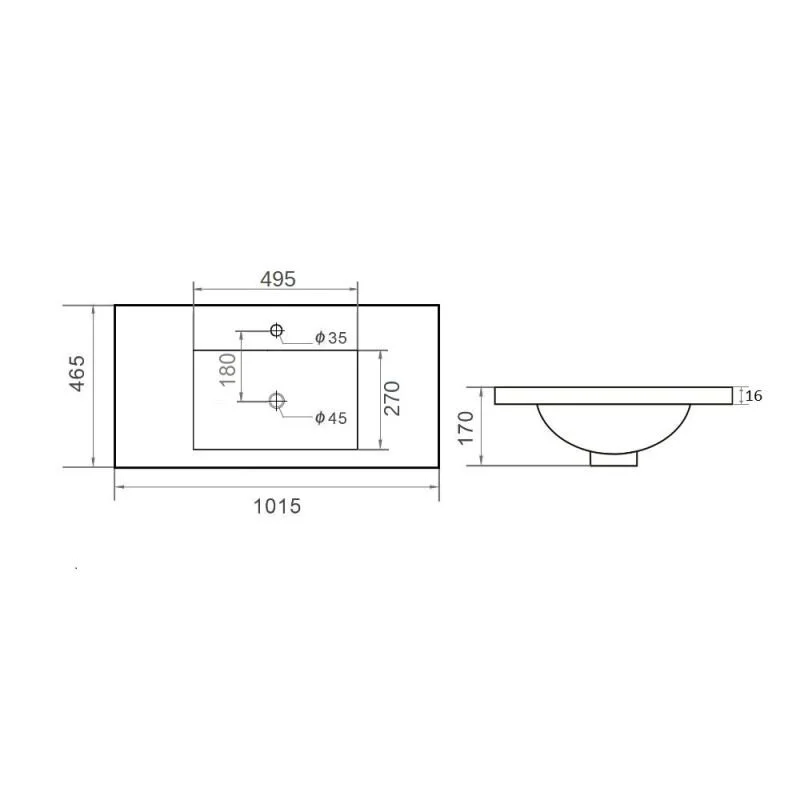 Раковина Orange B03-1000W белый