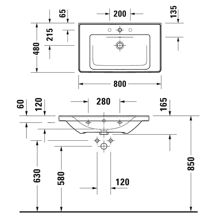 Раковина накладная Duravit D-Neo 23678000001, белый