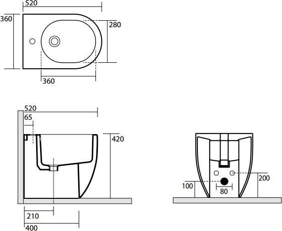 Напольное биде Kerasan Flo 312001*1