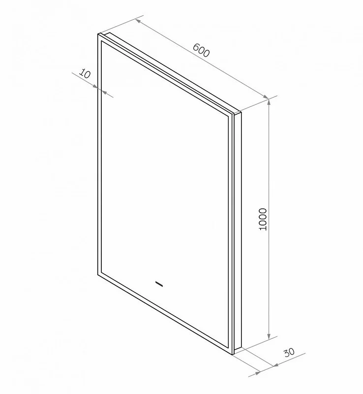 Зеркало Art&Max Sorrento AM-Sor-600-1000-DS-F черный