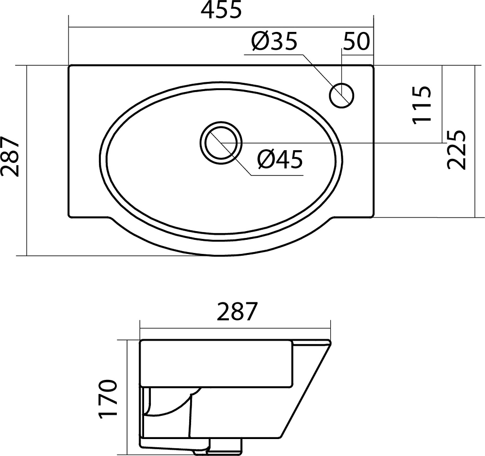 Раковина Santek Форум 1WH110545 45 см.