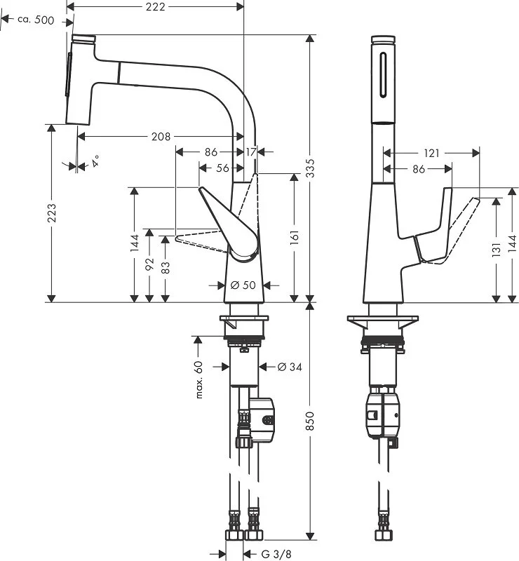 Смеситель для кухни Hansgrohe Select 72824000 хром