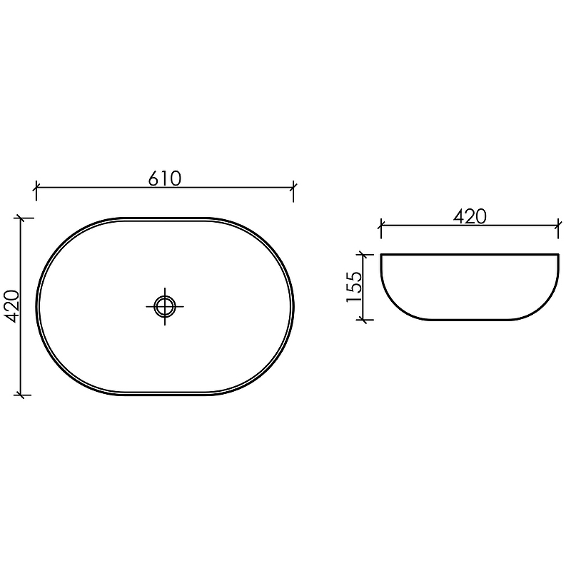 Раковина накладная Ceramica Nova Element CN6064 белый