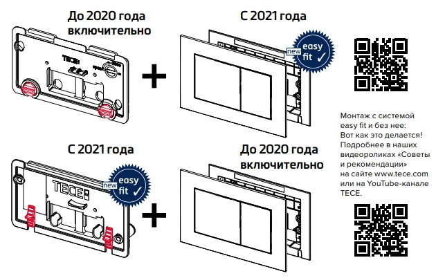 Инсталляция TECE TECEprofil UNI 2.0 для подвесного унитаза, 9300302 с крепежом и шумоизоляцией и клавишей в цвете черный матовый