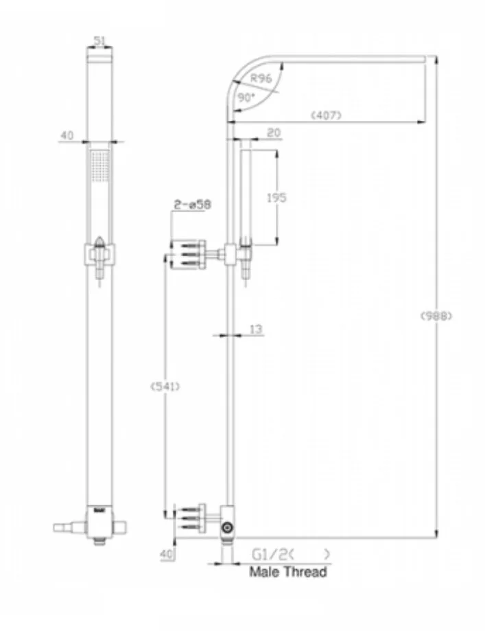 Душевой гарнитур Bravat Arc D224K-ENG черный