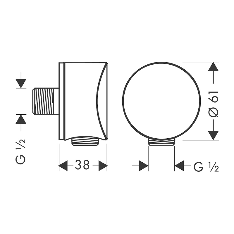 Шланговое подключение Hansgrohe Fixfit S 26453990, полированное золото