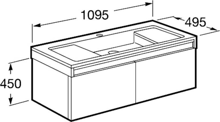 Тумба под раковину 109 см Roca Stratum 856221622, орех