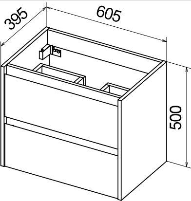 Тумба для комплекта BelBagno KRAFT 39-600/390-2C-SO-RNN rovere nebrasca nature