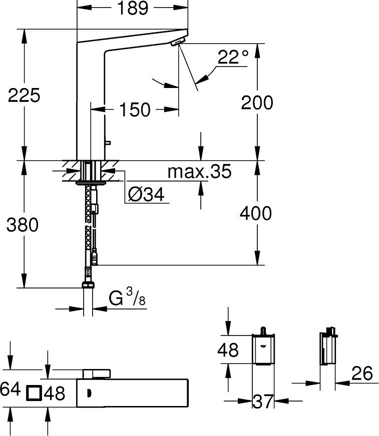 Смеситель для раковины Grohe Eurocube 36441000