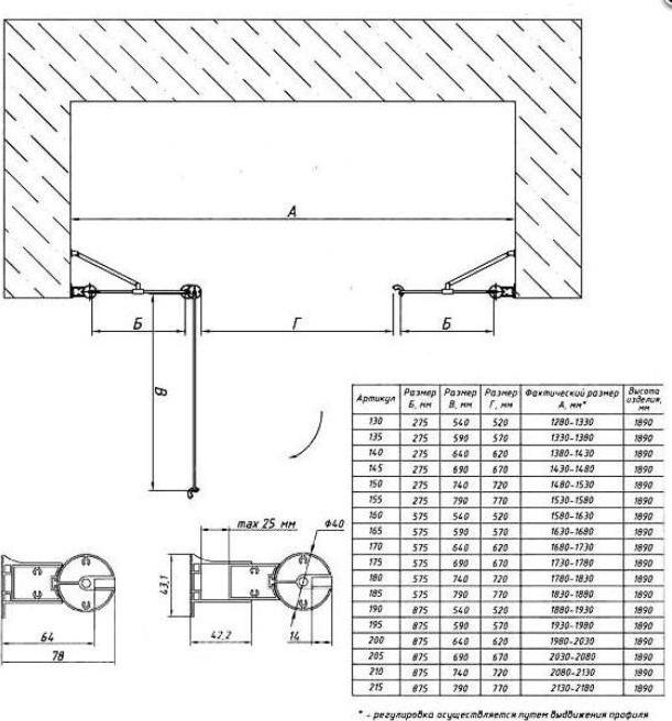 Душевая дверь Vegas Glass EP-2F 140 01 01, профиль белый, стекло прозрачное