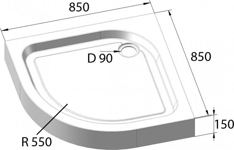 Поддон для душа BelBagno TRAY-BB-R-85-550-15-W