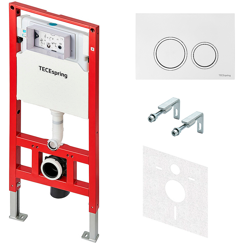 Система инсталляции для унитазов Tece TECEspring S955103 с кнопкой смыва, белый