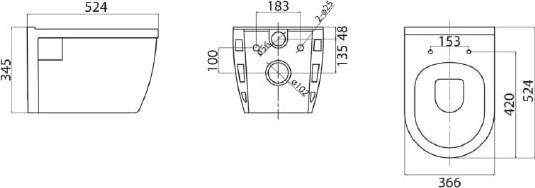 Подвесной унитаз BelBagno Loto BB070CHR безободковый