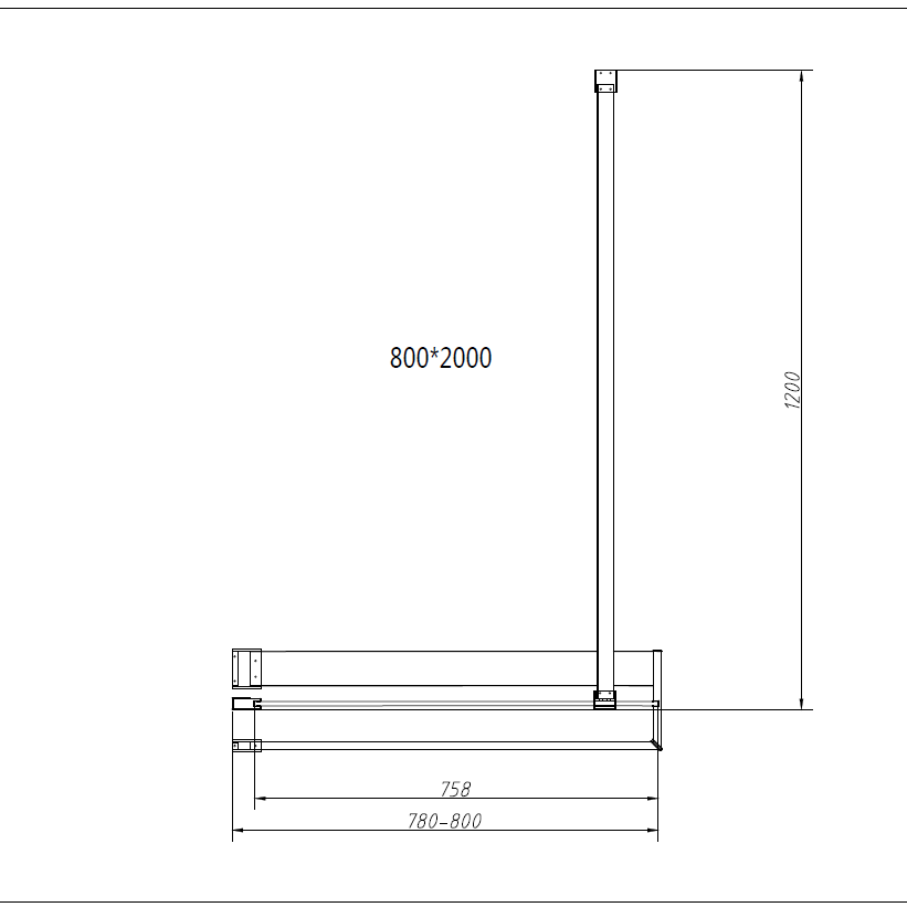 Душевая перегородка Vincea Walk-In HR VSW-4HR800CG 80 см, хром, стекло тонированное