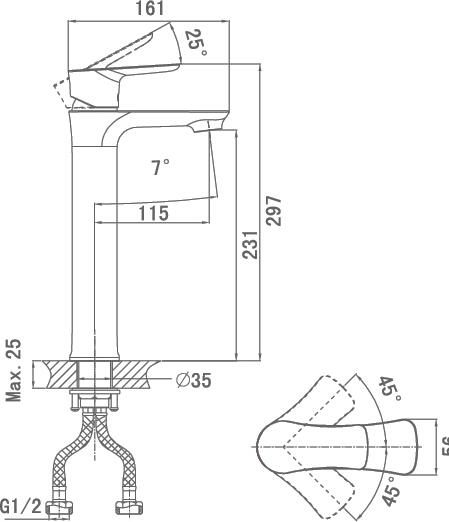 Смеситель D&K Reisling Rhein DA1272001 для раковины