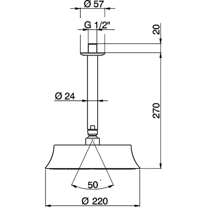 Душ верхний Cisal Shower DS01328021 хром