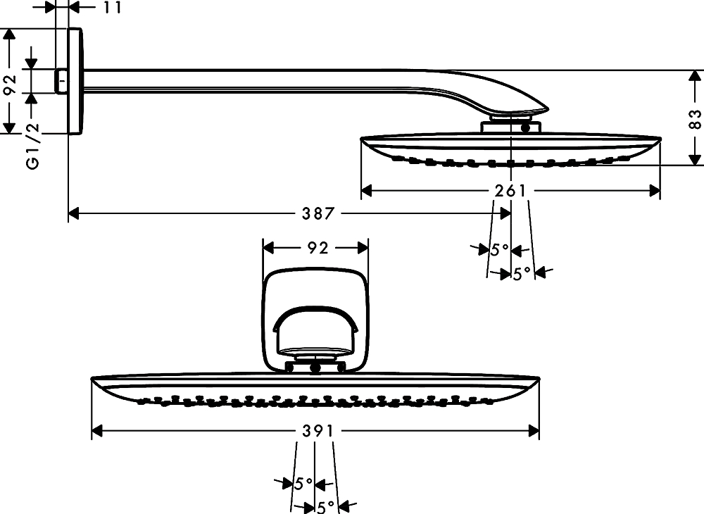 Верхний душ Hansgrohe PuraVida 27437000