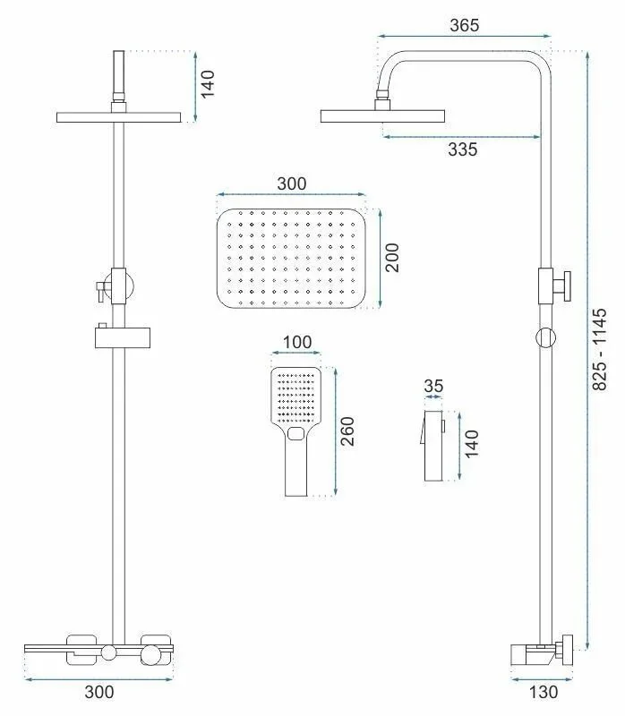 Душевая система Rea Helix REA-P6619 золото