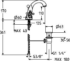 Смеситель Gattoni Vivaldi 12320C0 для раковины