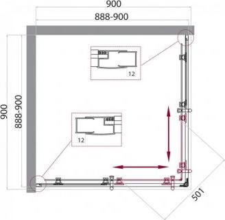 Душевой уголок BelBagno UNO-195-A-2-90-P-Cr