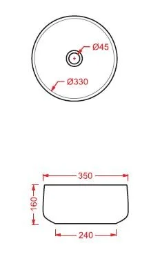 Раковина накладная ArtCeram Cognac COL004 14 00 красный