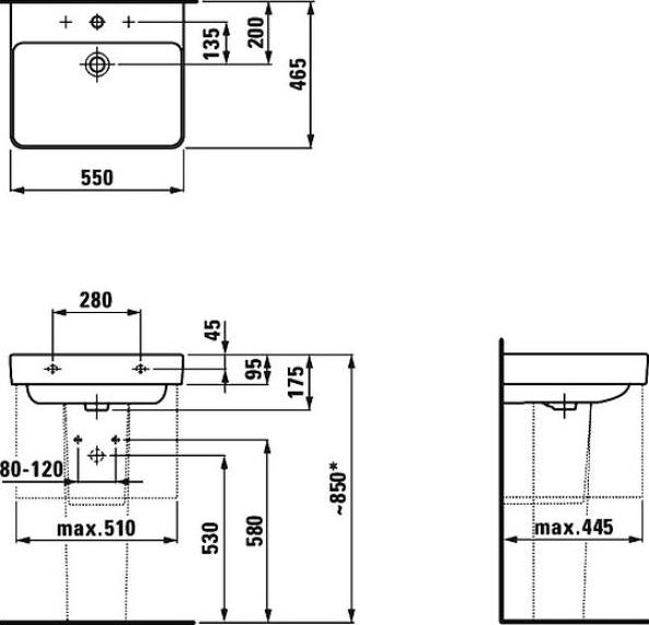 Раковина Laufen Pro S 8.1096.2.000.104.1 55 см