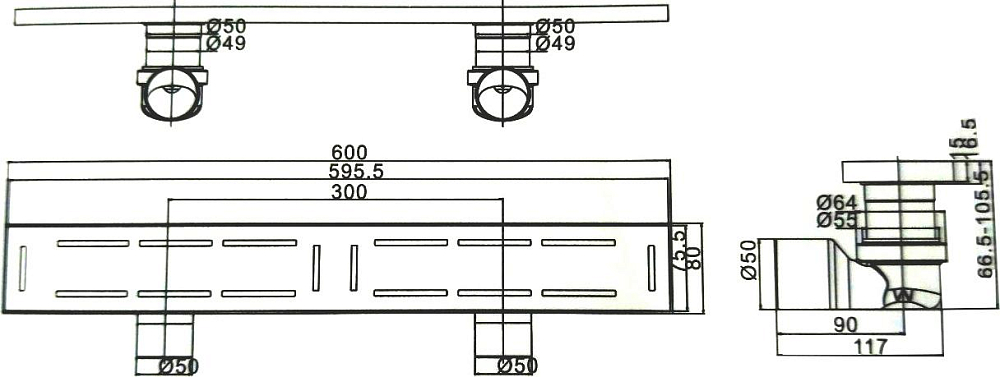 Душевой лоток Magdrain J600G50-BL