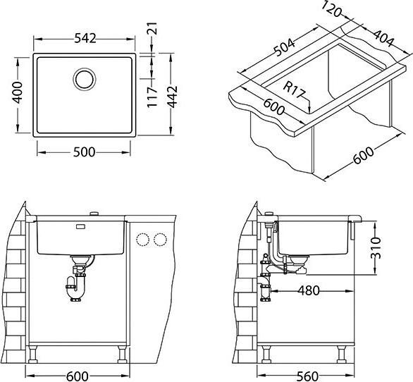 Кухонная мойка Alveus Kombino 50 - Monarch 1120902, золото