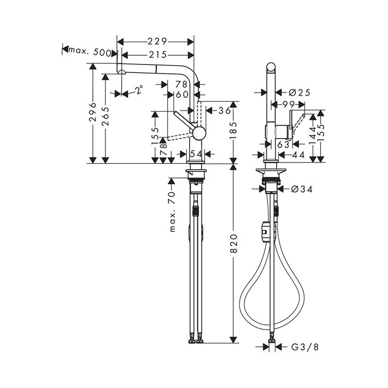 Смеситель для кухни Hansgrohe Talis Classic 72808340 хром