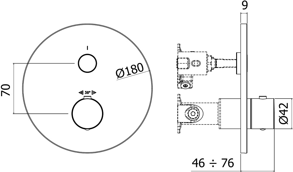 Смеситель для душа Paffoni Compact Box CPT013HG золото