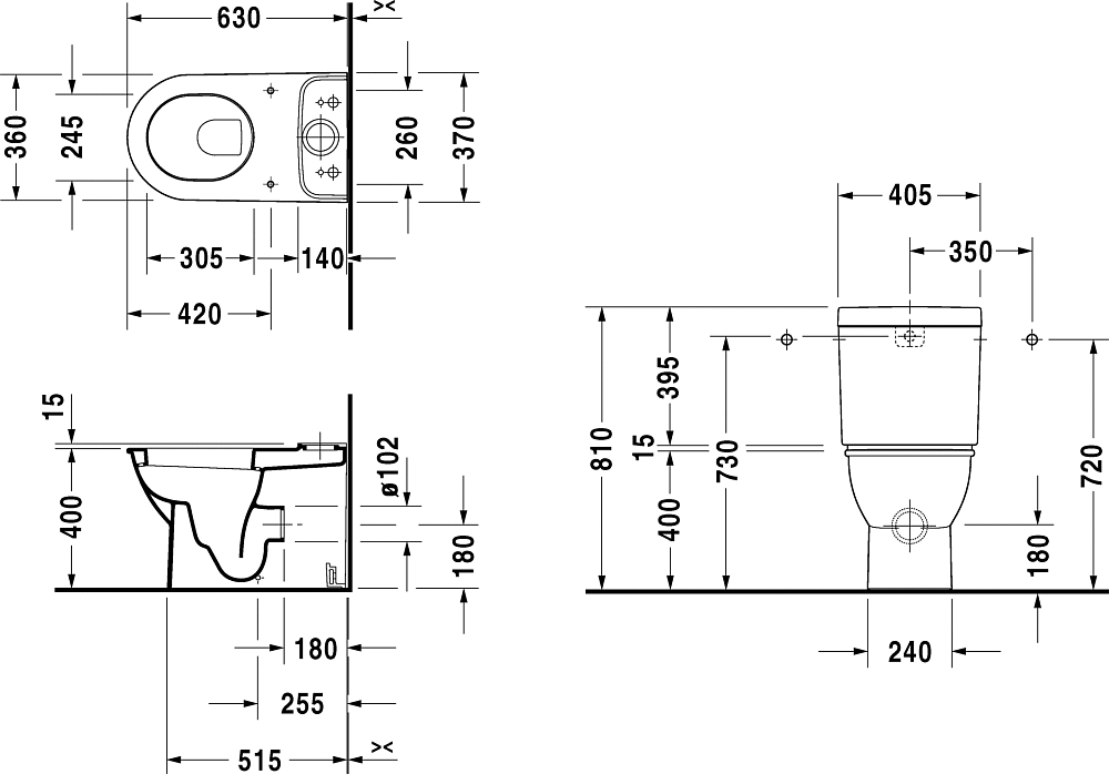 Чаша для унитаза-компакта Duravit Darling New 2138090000