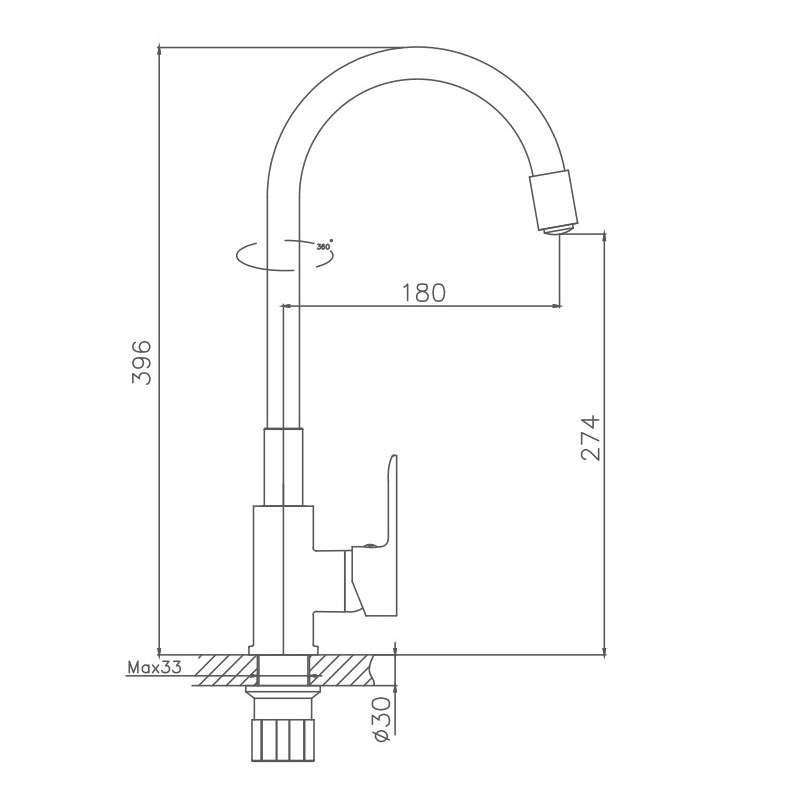 Смеситель для кухни Haiba HB70112-7 черный