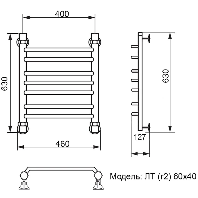 Полотенцесушитель водяной Ника Trapezium ЛТ Г2 60/40 хром