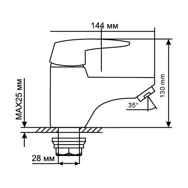 Смеситель для раковины Mixline ML08 ML08-04 хром