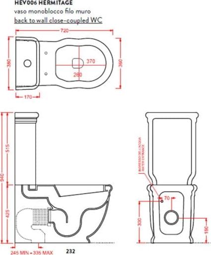 Напольный унитаз ArtCeram Hermitage HEV006 01 00 с бачком HEC009 01 00