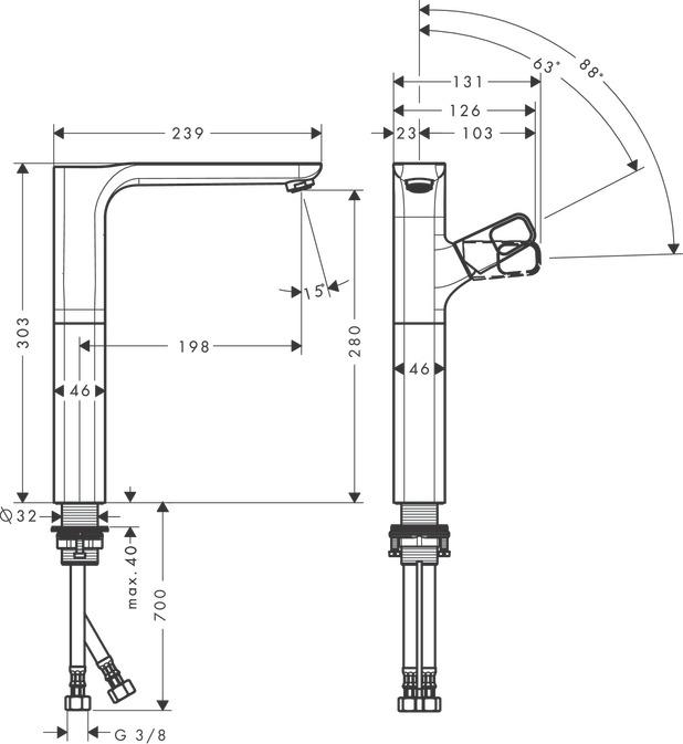 Смеситель для раковины Axor Urquiola 11035990, золото