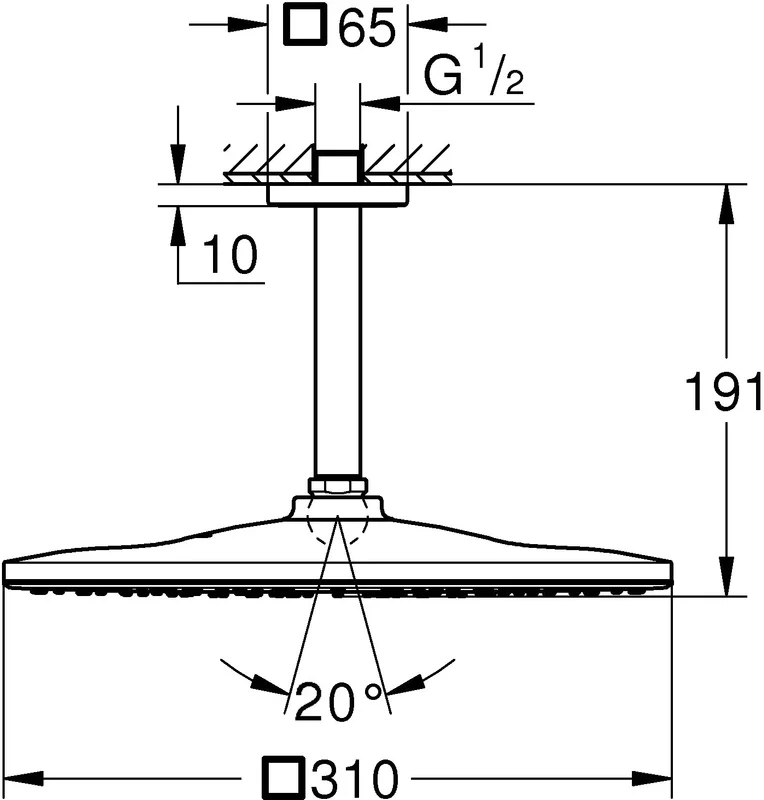 Верхний душ Grohe Rainshower 26566A00 графит