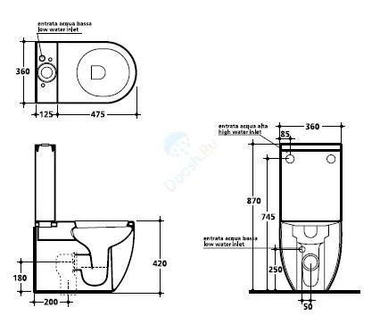 Напольный унитаз Kerasan Flo 750990 Geberit/311701/318101