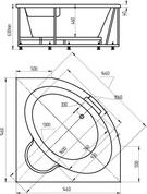 Акриловая ванна Aquatek Калипсо 146x146 см KAL146-0000045, белый