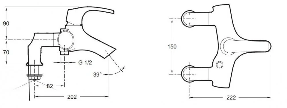 Смеситель для ванны с душем Jacob Delafon Symbol E71681-CP хром