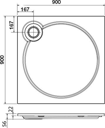 Поддон для душа Cezares Tray A 90