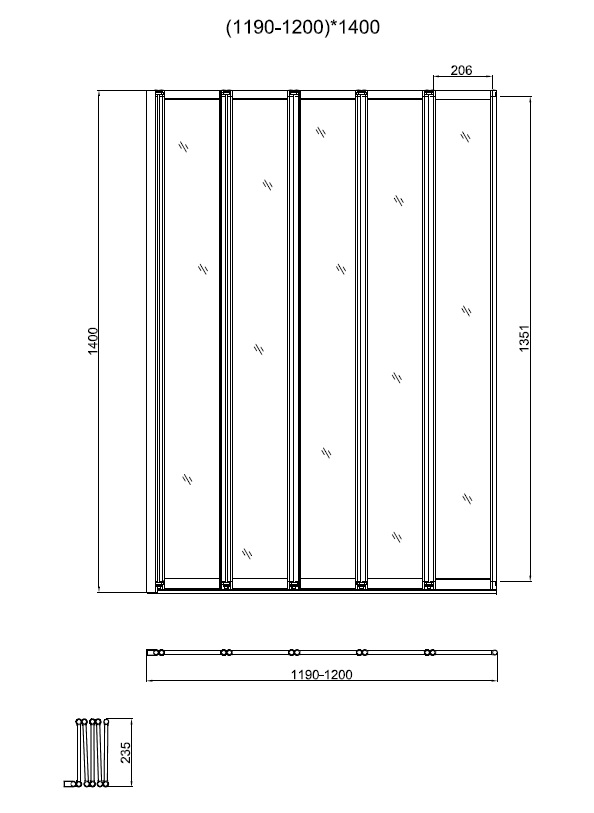 Душевая шторка на ванну Vincea VSB-32120CL 120x140, хром, стекло прозрачное