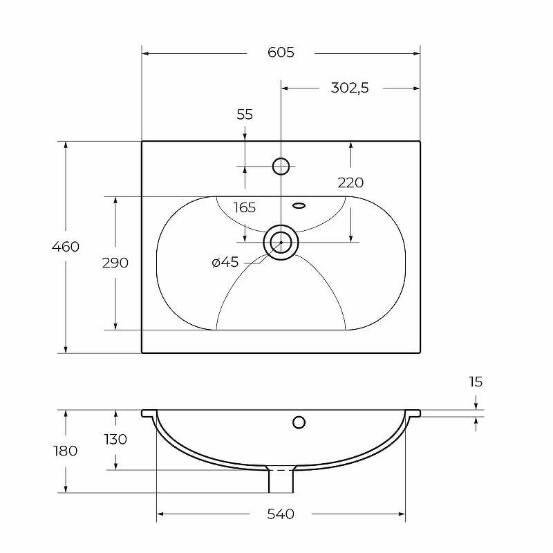 Раковина BelBagno BB1923-600 60 см, белый