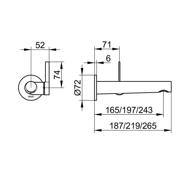 Смеситель Keuco Ixmo Pure 59516371101 для раковины, черный матовый