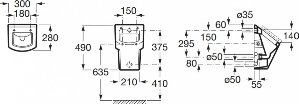 Писсуар Roca Hall 35362E000 с крышкой