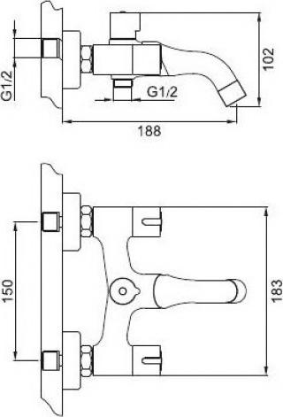 Смеситель для ванны Gappo Stella G3249 белый/хром