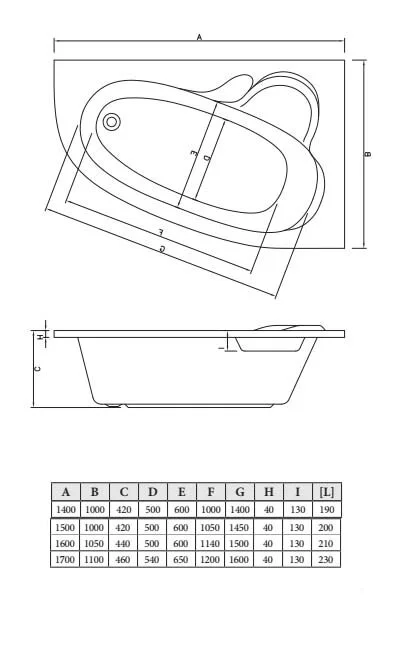 Акриловая ванна C-Bath Atlant CBA00101L белый